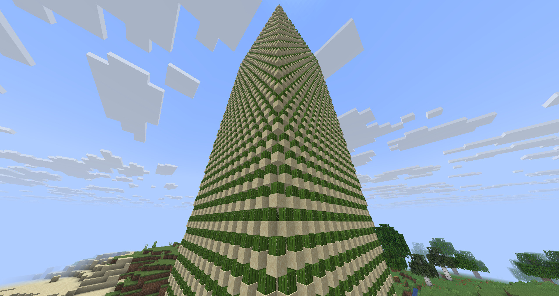 A towering cactus farm expanded by Cactus Builder